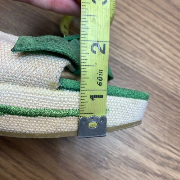 Bongo Vintage Y2K Embroidered Floral Platform 4” Wedge Sandals Size 9 Bow Front - Picture 12 of 13